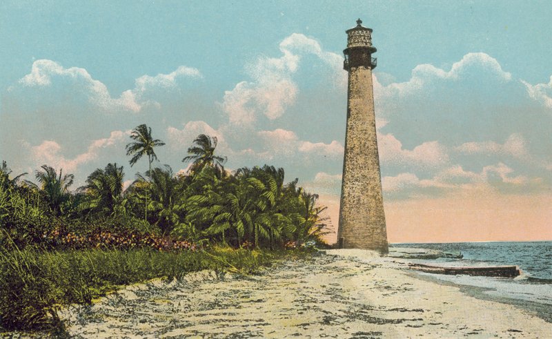 Miami, Florida, ca 1925: Cape Florida och fyrhuset (färgfoto) av American Photographer