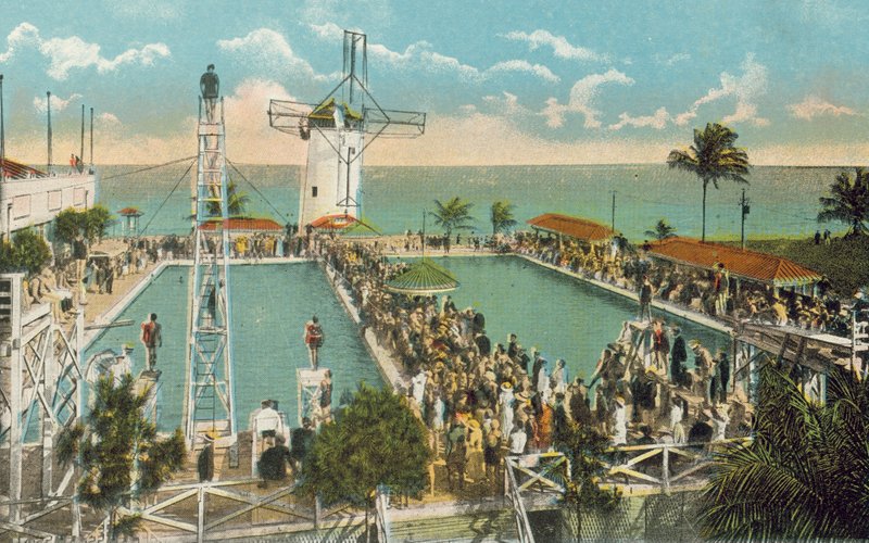 Miami, Florida, ca 1925: Miami Beach Casino Swimming Pool (färgfoto) av American Photographer