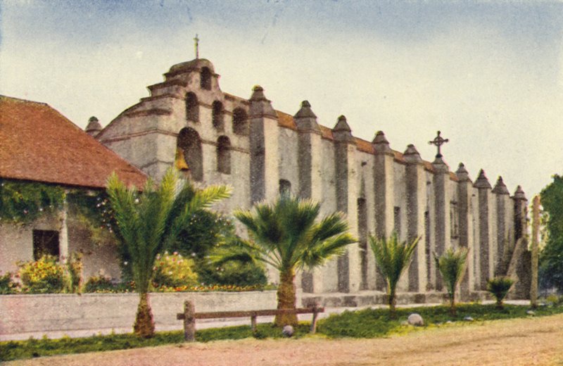 Mission San Gabriel nära Los Angeles (färgfoto) av American Photographer