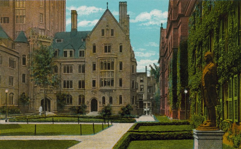 New Haven, Conn: Bingham Hall och Connecticut Hall, Yale University (färgfoto) av American Photographer