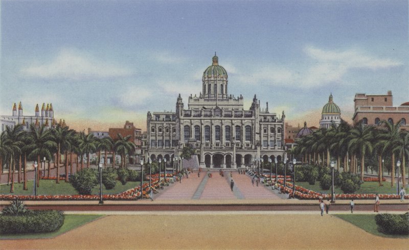 Presidentpalatset, Missions Avenue, Presidents House, Missions Avenue (färgad bild) av American Photographer