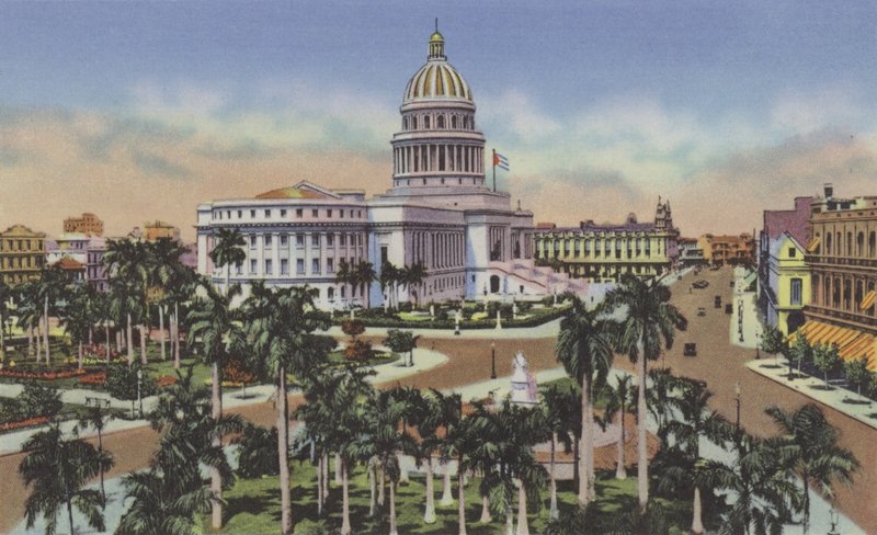 Fraternity Park and Capitol, Fraternity Square and Capitol (färgad bild) av American Photographer