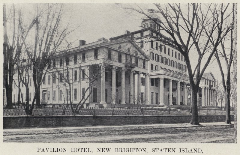 Pavilion Hotel, New Brighton, Staten Island (svart/vitt foto) av American Photographer