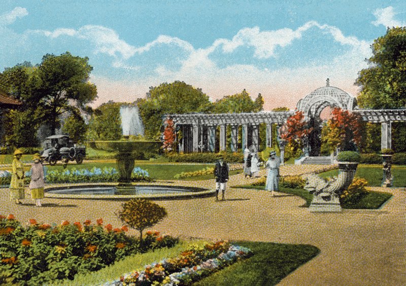 Pergola, nära administrationsbyggnaden, Washington Park (färgat foto) av American Photographer