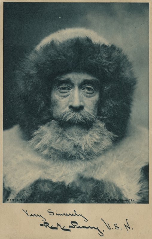 Robert Peary (1856-1920), amerikansk upptäcktsresande i Arktis (svartvitt foto) av American Photographer