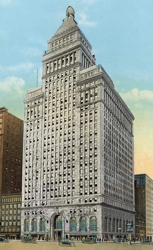 Straus Building, Michigan Boulevard vid Jackson Boulevard (färgat foto) av American Photographer