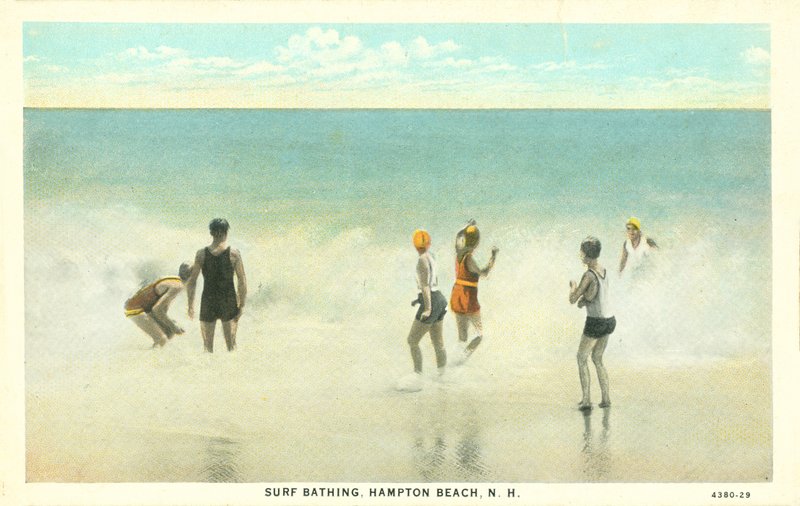 Surfbad, Hampton Beach, New Hampshire, ca 1920 (färgfoto) av American Photographer