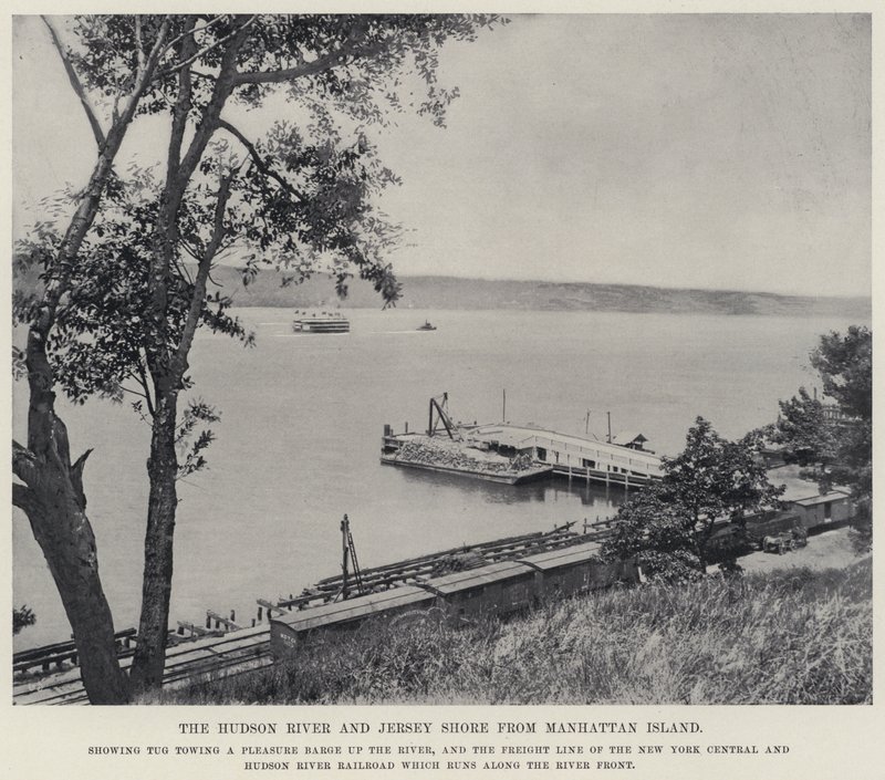 Hudson River och Jersey Shore från Manhattan Island (s/v foto) av American Photographer
