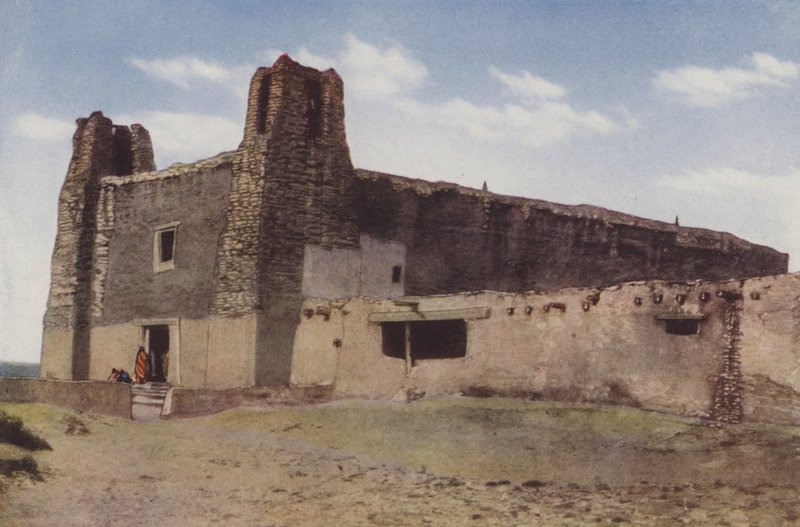 Den gamla kyrkan, Pueblo of Acoma, New Mexico (färgfoto) av American Photographer
