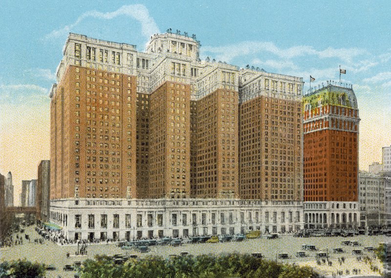 The Stevens Hotel, Michigan Boulevard (färgad bild) av American Photographer