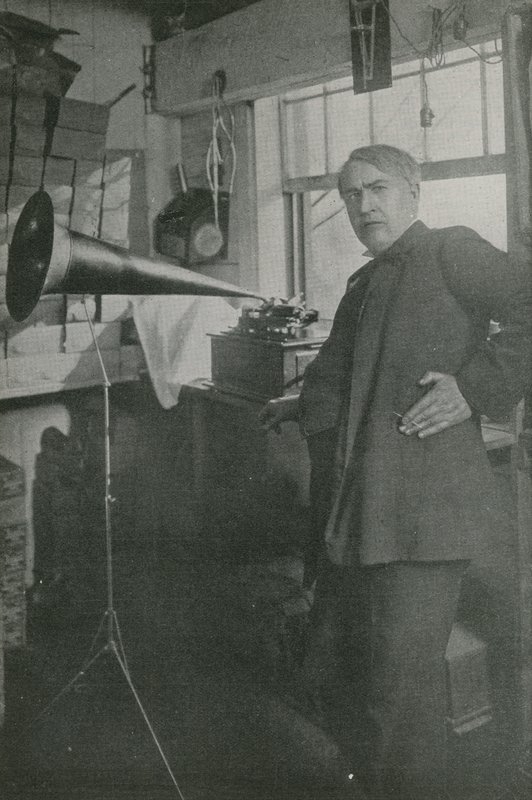 Thomas Edison i sin verkstad av American Photographer