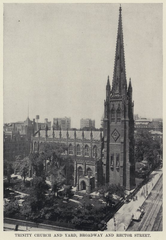 Trinity Church and Yard, Broadway och Rector Street (s/v foto) av American Photographer