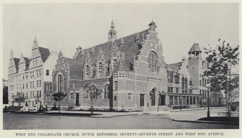 West End Collegiate Church, Dutch Reformed, Seventy-Seventh Street och West End Avenue (s/v foto) av American Photographer