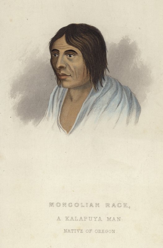 En Kalapuya-man (färggravyr) av American School