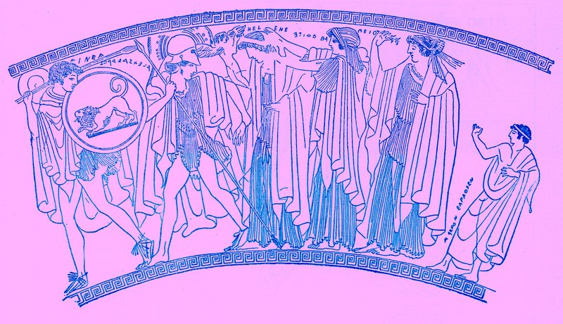 Abduction of Helen, illustration från History of Greece av Victor Duruy, publicerad 1890 (digitalt förbättrad bild) av American School