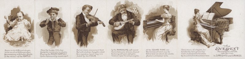 Reklam för Everett pianon (litho) av American School