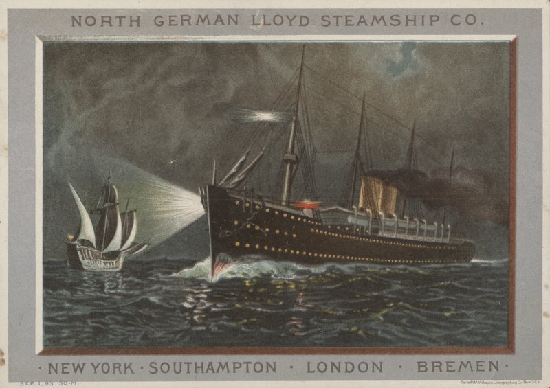 Annons för det nordtyska Lloyd Steamship Company av American School