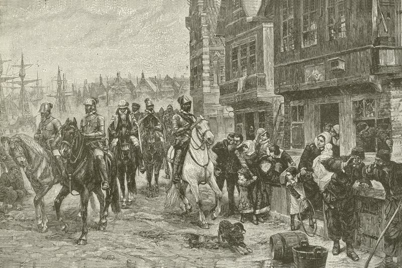 Alvas Last Ride through Amsterdam, från målningen av Chas Rochussen av American School