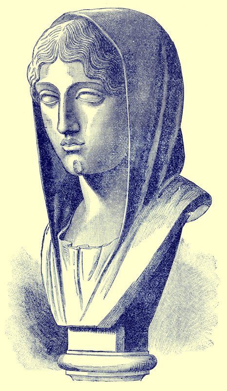 Aspasia, illustration från History of Greece av Victor Duruy, publicerad 1890 (digitalt förbättrad bild) av American School