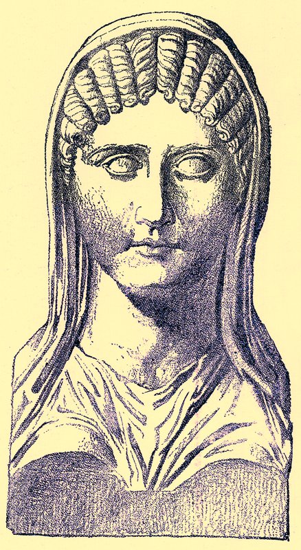 Aspasia, illustration från History of Greece av Victor Duruy, publicerad 1890 (digitalt förbättrad bild) av American School