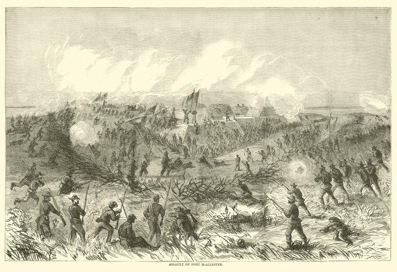 Angrepp på Fort McAllister, december 1864 av American School