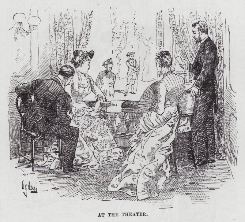 På teatern (gravyr) av American School
