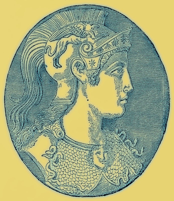 Athene, illustration från History of Greece av Victor Duruy, publicerad 1890 (digitalt förbättrad bild) av American School
