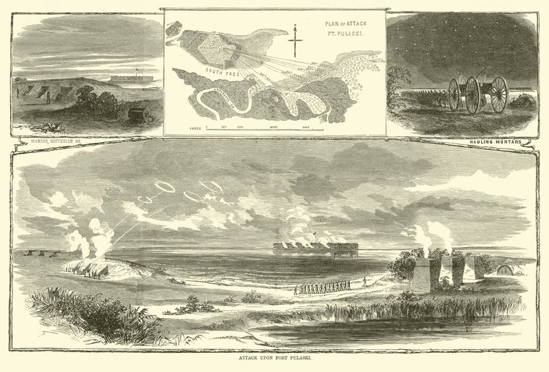 Attack mot Fort Pulaski, april 1863 av American School