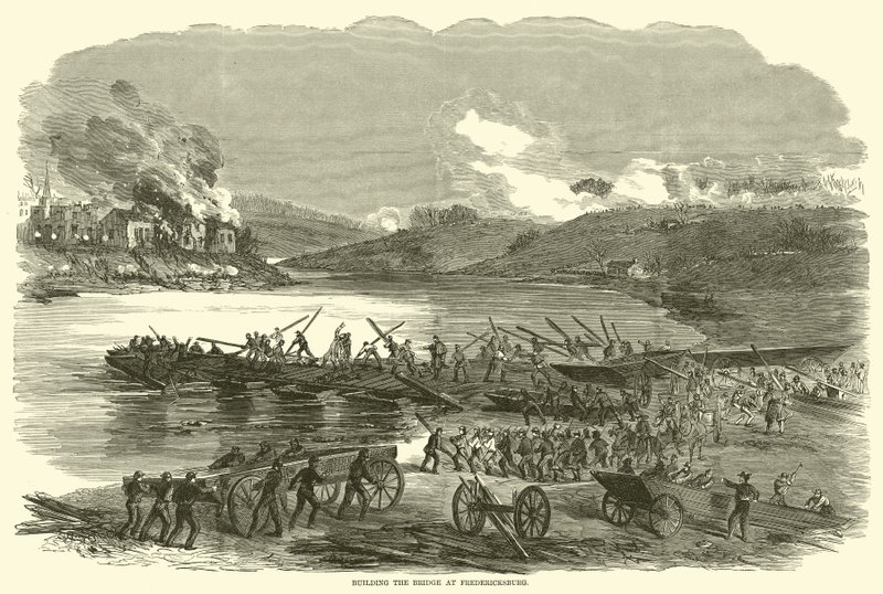 Bygger bron i Fredericksburg, december 1862 av American School