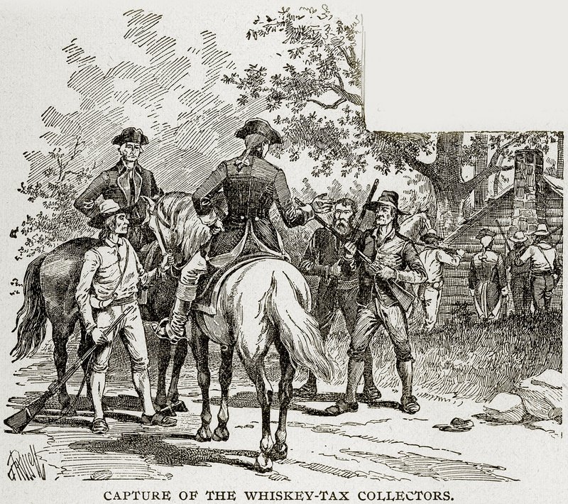 Capture of the Whisky-Tax Collectors, illustration från Columbus och Columbia, ca 1893 av American School