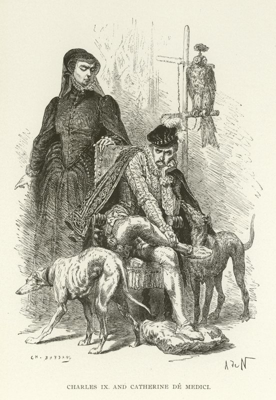 Charles IX och Catherine de Medici av American School