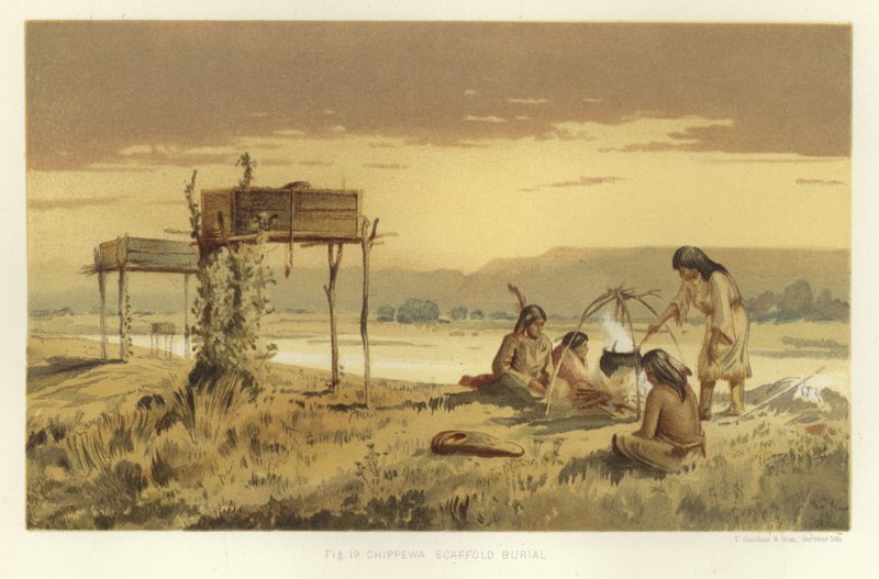 Chippewa ställnings begravning av American School