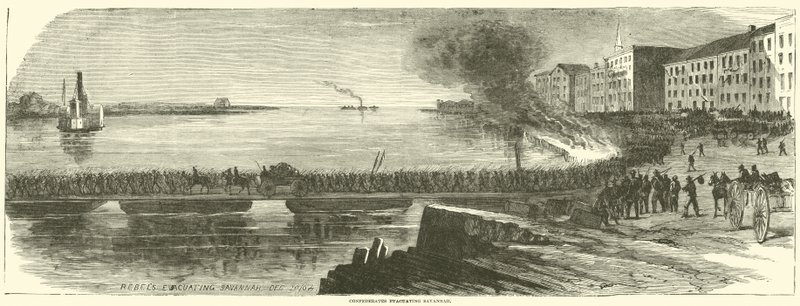 Konfederationer evakuerar Savannah, december 1864 av American School