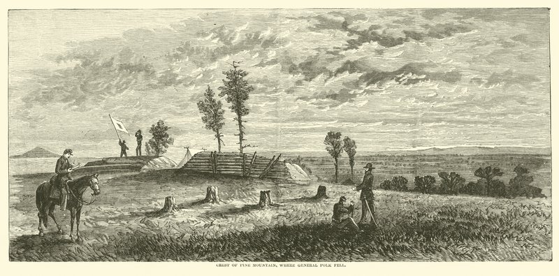 Crest of Pine Mountain, där general Polk föll, juni 1864 av American School