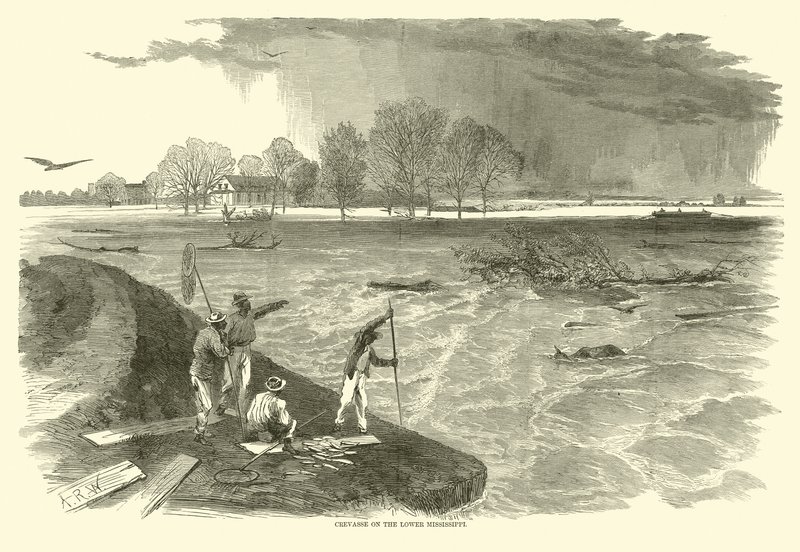 Spricka på Nedre Mississippi, 1862 av American School