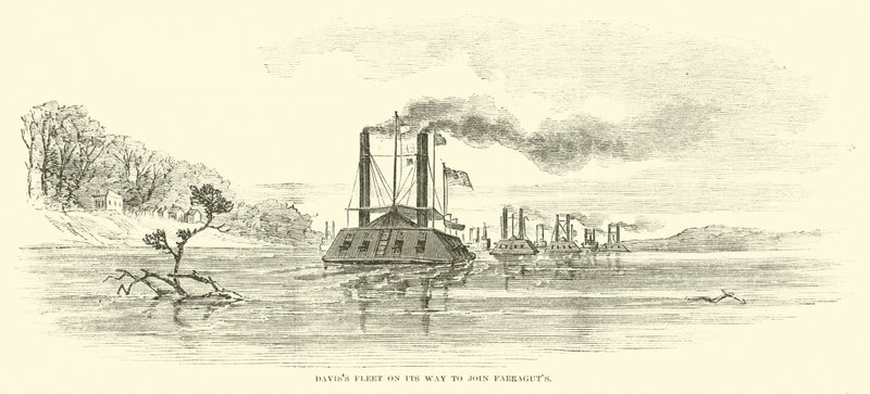 Daviss flotta på väg att ansluta sig till Farraguts, juli 1862 av American School