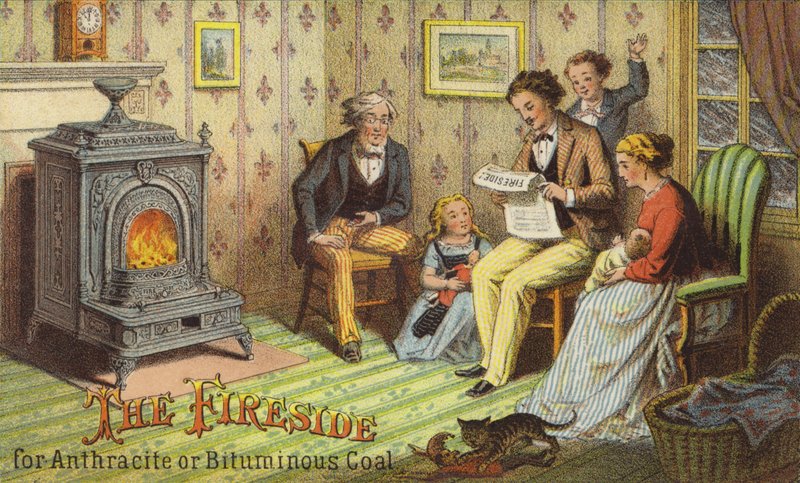 Familjesammankomst runt brasan av American School