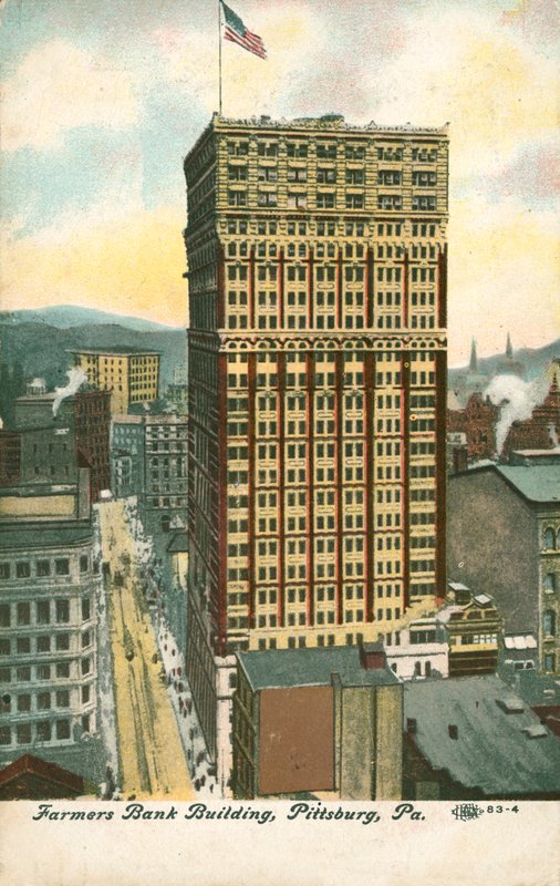 Farmers Bank Building, Pittsburgh, Pennsylvania, USA (lito i färg) av American School
