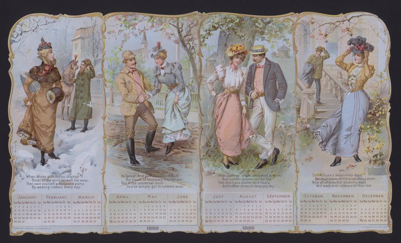 Modekalender för 1899 (färglitografi) av American School