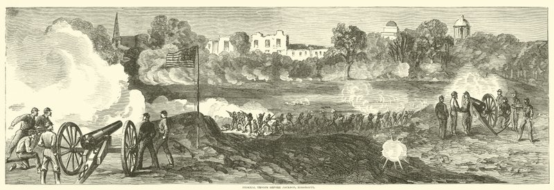 Federala trupper före Jackson, Mississippi, juli 1863 av American School
