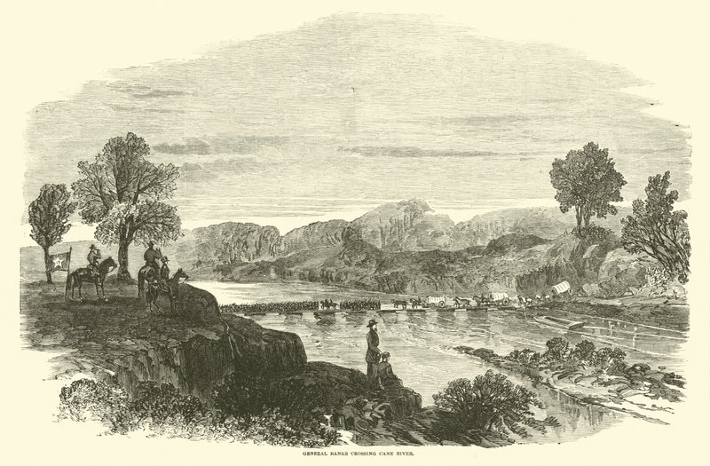 General Banks som korsar Cane River, april 1864 av American School
