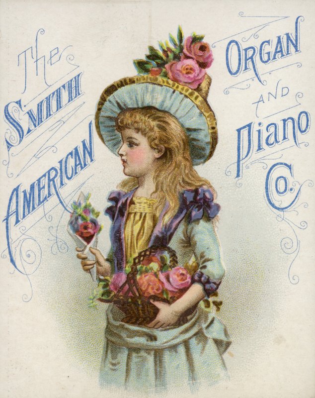 Flicka som håller blomkorg av American School