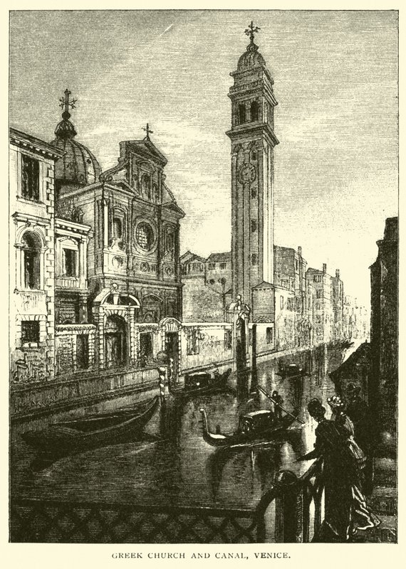 Grekiska kyrkan och kanalen, Venedig av American School