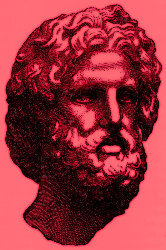 Head of Zeus, illustration från History of Greece av Victor Duruy, publicerad 1890 (digitalt förbättrad bild) av American School