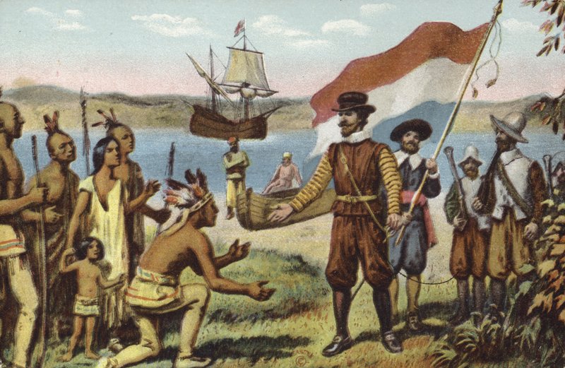 Henry Hudson landar på Manhattan av American School