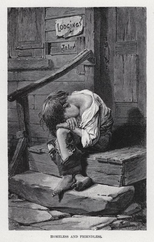 Hemlös och vänlös (litho) av American School