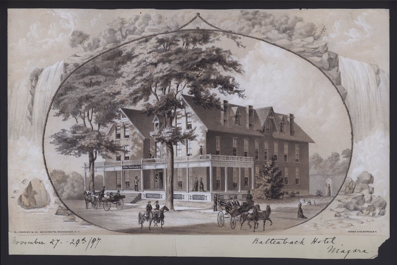 Hotel Kaltenbach, Niagara, New York, USA, ca 1897 (litografi) av American School