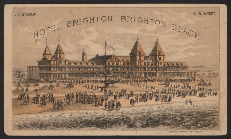 Hotel Trade Card (färgad gravyr) av American School