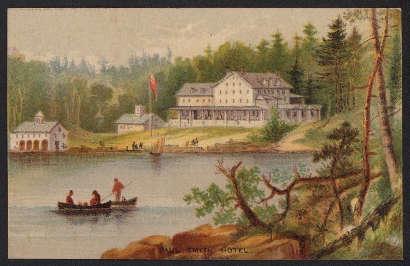Hotel Trade Card (färgad gravyr) av American School