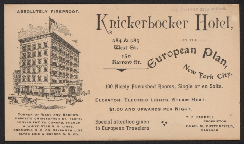 Hotellhandelskort av American School